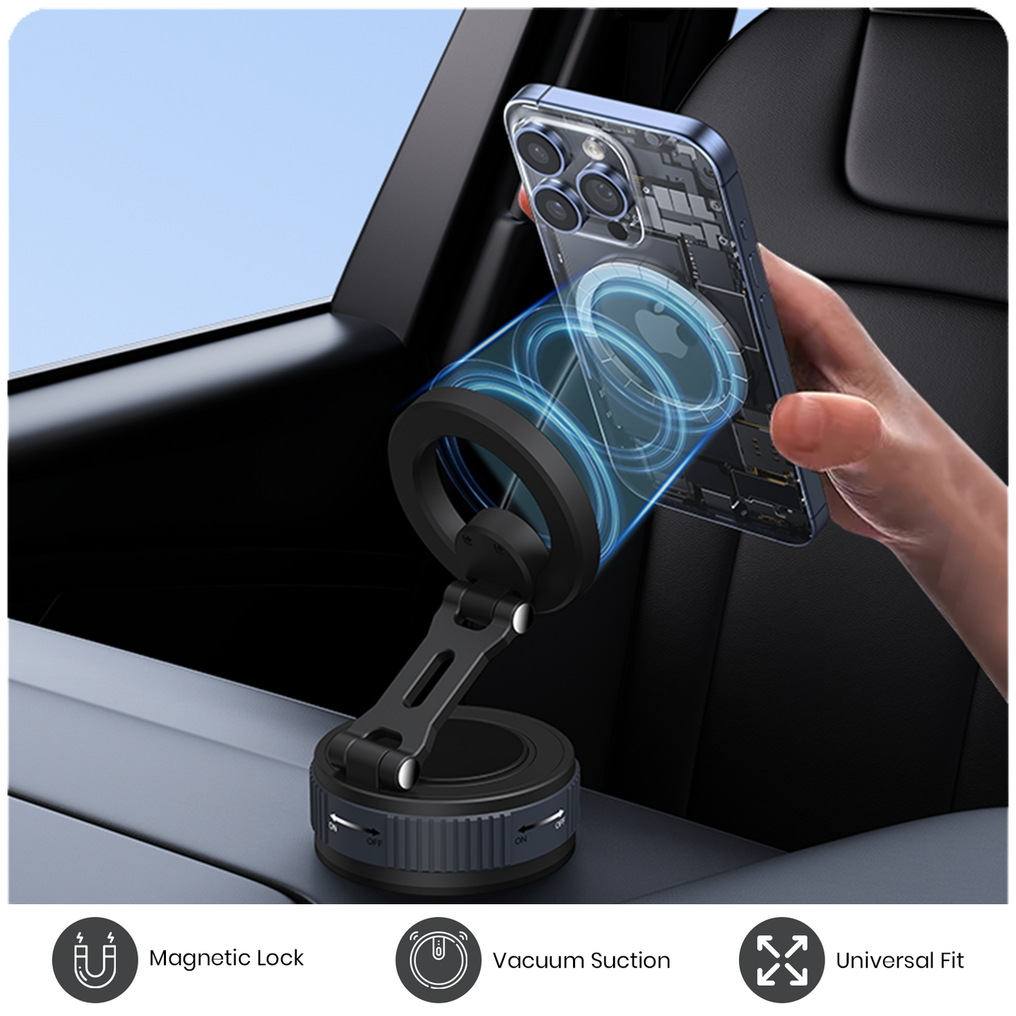 ONE 7 MagVac Fold 360 Magnetic Car Phone Holder