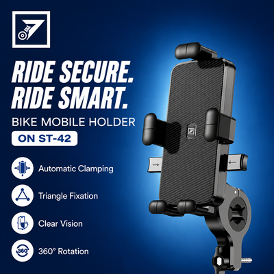 ONE 7 Automatic Clamping Bike Mobile Holder - 360° Rotation & Secure Grip