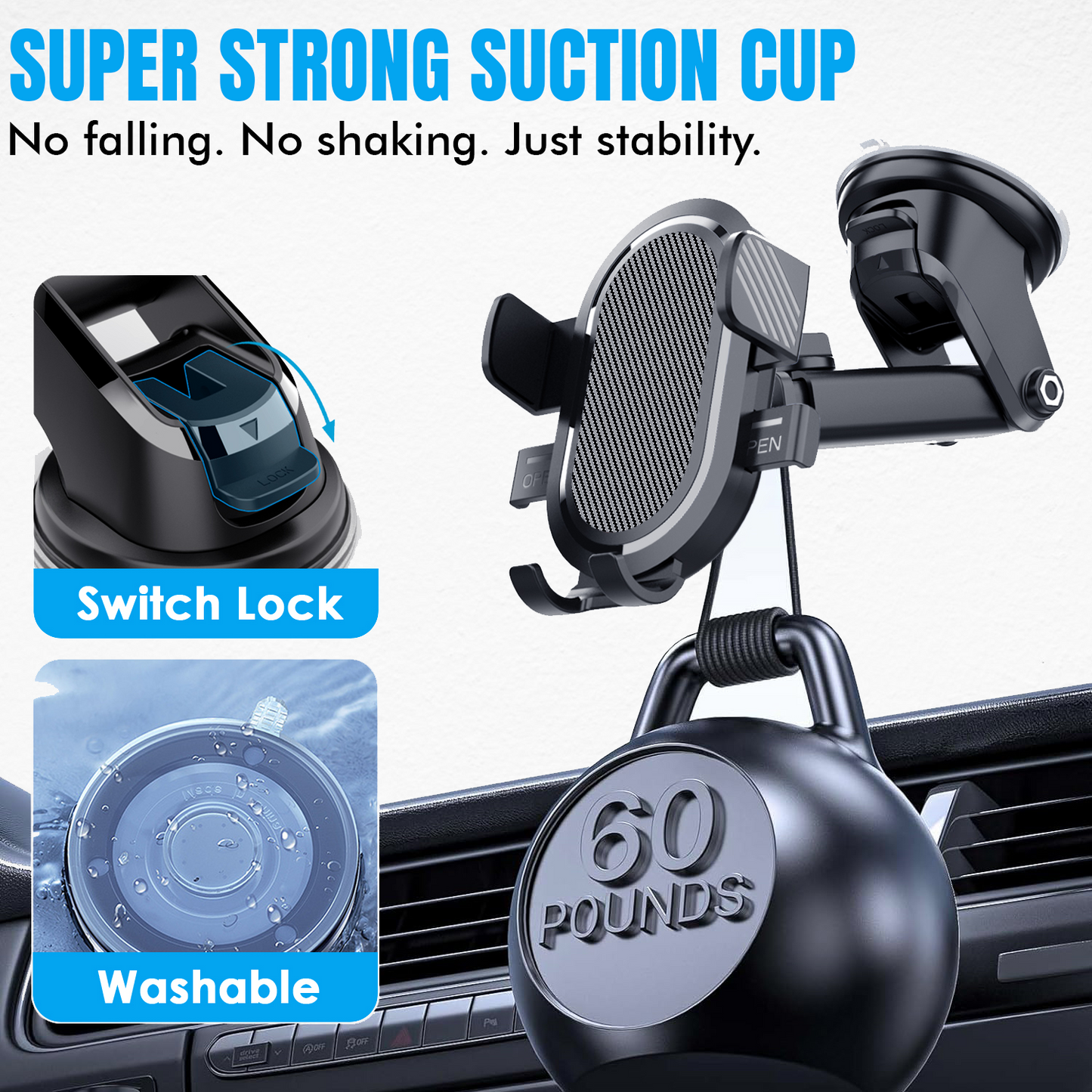 ONE 7 Car Dashboard & Windshield Phone Holder