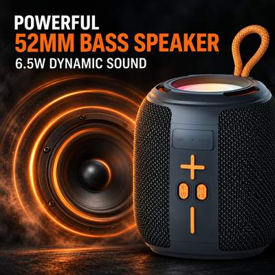 ONE 7 Mini Portable Bluetooth Speaker - 6.5W Powerful Bass