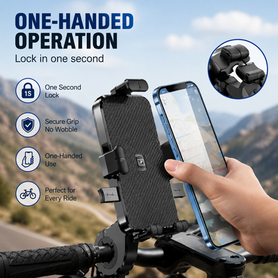 ONE 7 Automatic Clamping Bike Mobile Holder - 360° Rotation & Secure Grip