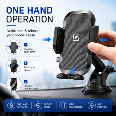 ONE 7 Car Phone Holder with Strong Suction Cup