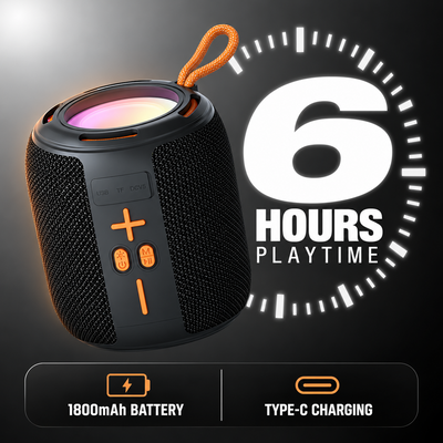 ONE 7 Mini Portable Bluetooth Speaker - 6.5W Powerful Bass