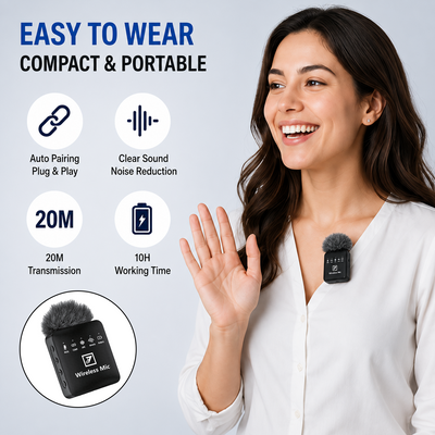 ONE 7 Wireless Microphone - Dual Mic with ANC & DSP