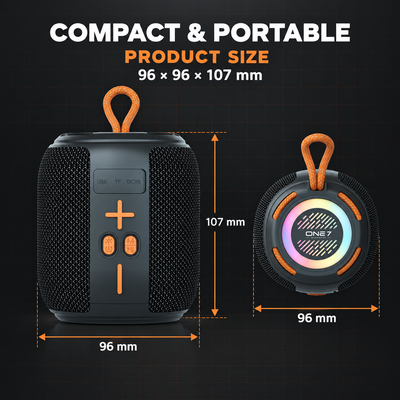 ONE 7 Mini Portable Bluetooth Speaker - 6.5W Powerful Bass