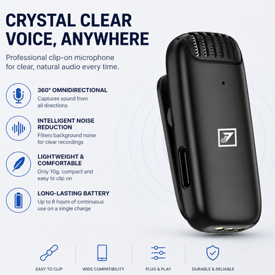 ONE 7 Wireless Clip-On Microphone – ENC Noise Reduction