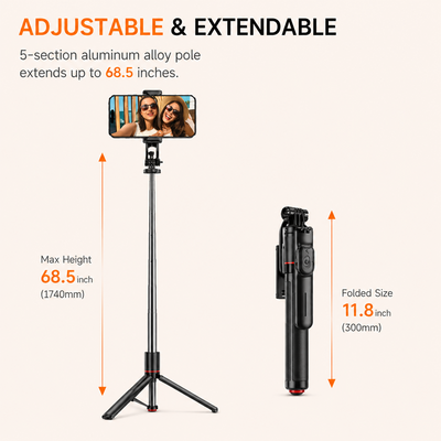 ONE 7 2-in-1 Auto Opening Selfie Stick Tripod