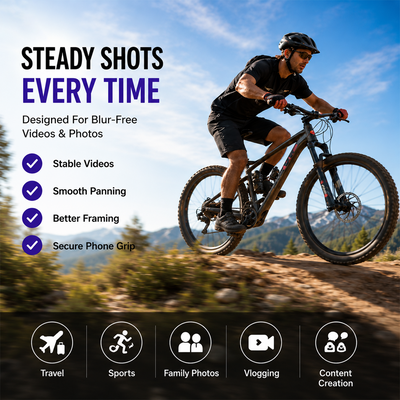 ONE7 Auto Open Selfie Stick Tripod with Bluetooth Remote