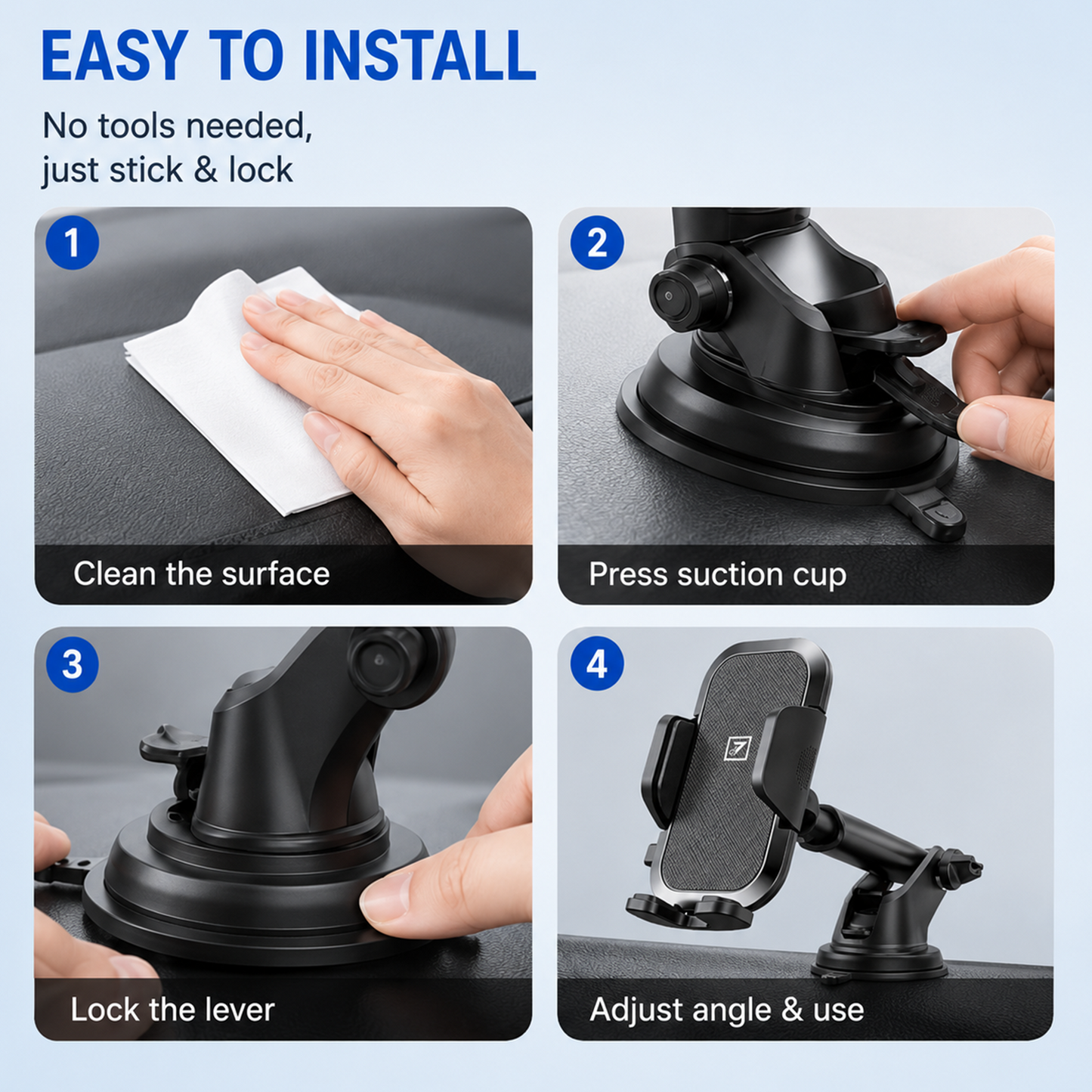 ONE 7 Car Phone Holder with Strong Suction Cup